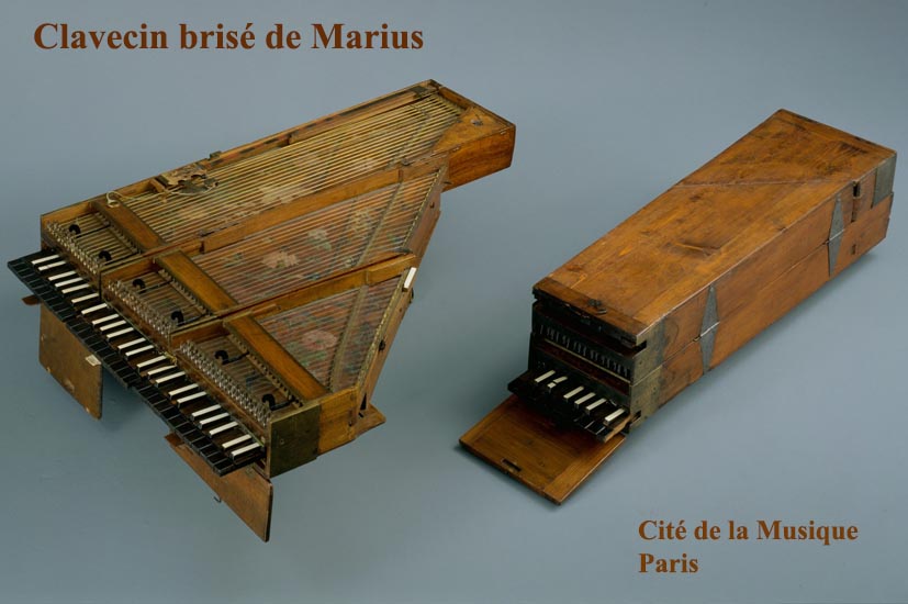 Clavecin brisé Jean Marius vers 1700 E.979.2.2 Cité de la Musique, Paris
